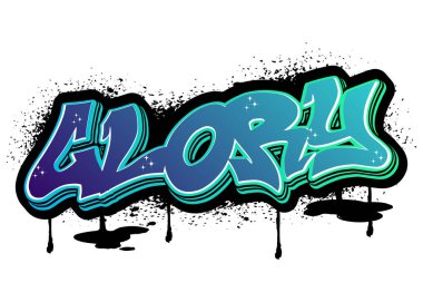  Graffiti harfleri tipografi sanatı çizimi