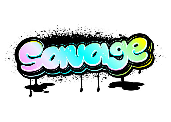  Иллюстрация граффити с надписью