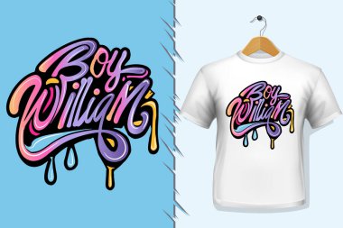 Tişört ve giysi modası renkli tipografi tasarımından alıntılar yapıyor