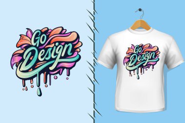 Tişört ve giysi modası renkli tipografi tasarımından alıntılar yapıyor