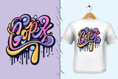 Tişört ve giysi modası renkli tipografi tasarımından alıntılar yapıyor