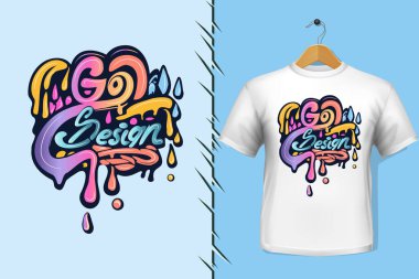 Tişört ve giysi modası renkli tipografi tasarımından alıntılar yapıyor