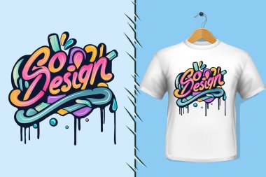 Tişört ve giysi modası renkli tipografi tasarımından alıntılar yapıyor