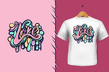 Tişört ve giysi modası renkli tipografi tasarımından alıntılar yapıyor