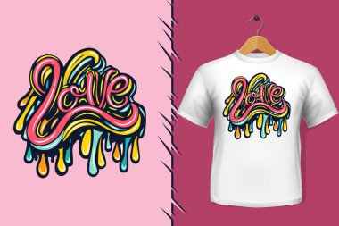 Tişört ve giysi modası renkli tipografi tasarımından alıntılar yapıyor