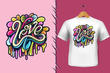 Tişört ve giysi modası renkli tipografi tasarımından alıntılar yapıyor