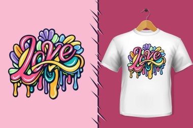 Tişört ve giysi modası renkli tipografi tasarımından alıntılar yapıyor