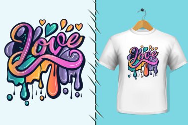 Tişört ve giysi modası renkli tipografi tasarımından alıntılar yapıyor