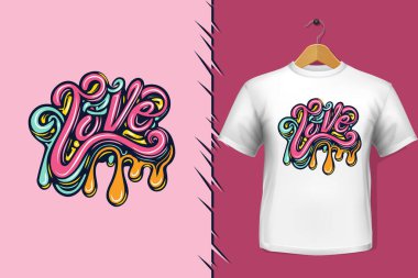 Tişört ve giysi modası renkli tipografi tasarımından alıntılar yapıyor