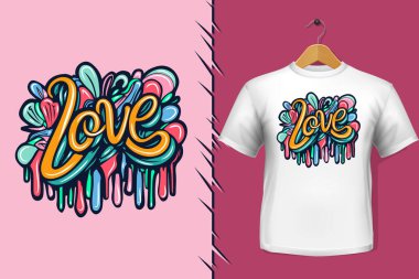 Tişört ve giysi modası renkli tipografi tasarımından alıntılar yapıyor