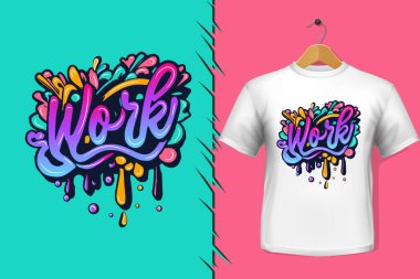 Tişört ve giysi modası renkli tipografi tasarımından alıntılar yapıyor