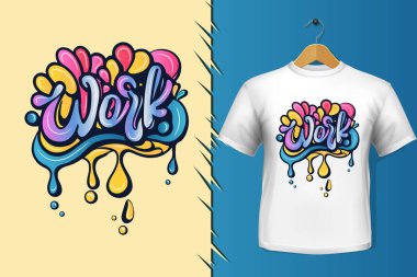 Tişört ve giysi modası renkli tipografi tasarımından alıntılar yapıyor