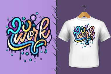 Tişört ve giysi modası renkli tipografi tasarımından alıntılar yapıyor