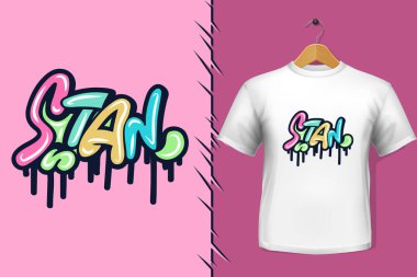 Tişört ve giysi modası renkli tipografi tasarımından alıntılar yapıyor