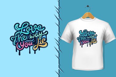 Tişört ve giysi modası renkli tipografi tasarımından alıntılar yapıyor