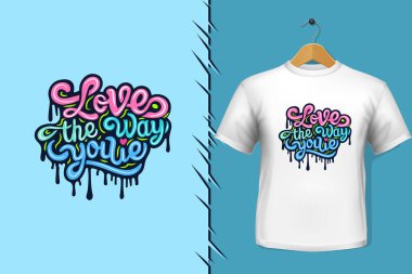 Tişört ve giysi modası renkli tipografi tasarımından alıntılar yapıyor