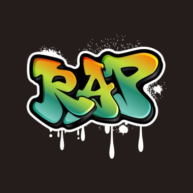 Basit graffiti harfleri tipografi sanatı çizimi