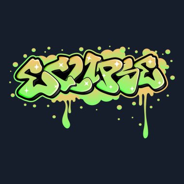 Graffiti harfleri tipografi sanatı çizimi