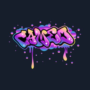 Graffiti harfleri tipografi sanatı çizimi