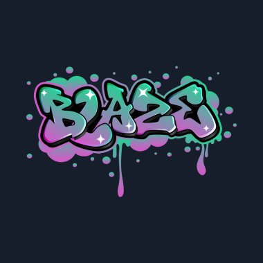 Graffiti harfleri tipografi sanatı çizimi