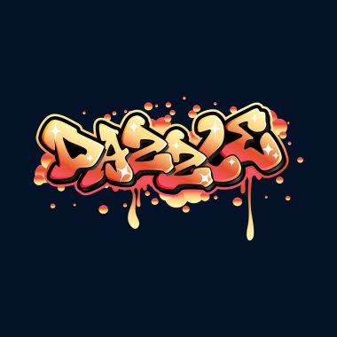 Graffiti harfleri tipografi sanatı çizimi