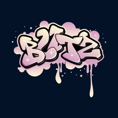 Graffiti harfleri tipografi sanatı çizimi