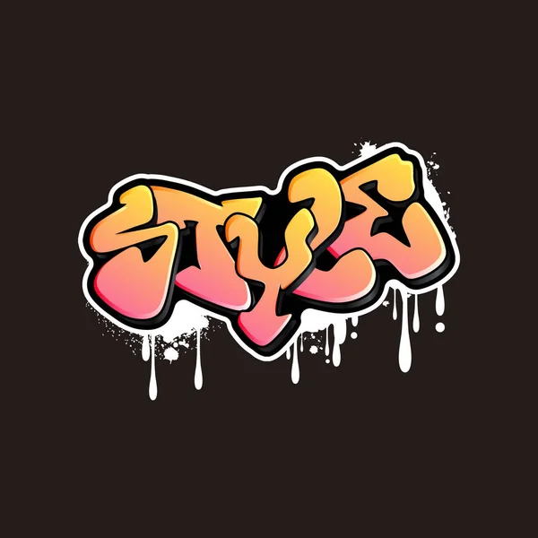 Basit graffiti harfleri tipografi sanatı çizimi