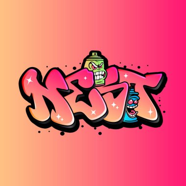 Graffiti harfleri tipografi sanatı çizimi