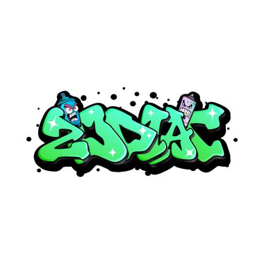 Graffiti harfleri tipografi sanatı çizimi