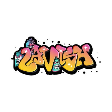 Graffiti harfleri tipografi sanatı çizimi