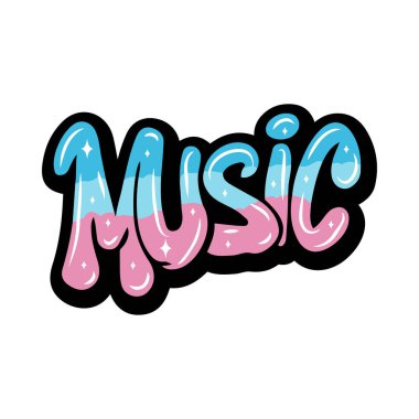 müzik graffiti harfleri tipografi sanat illüstrasyonu