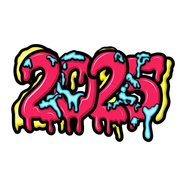 Mutlu yıllar 2025 graffiti tipografi sanat çizimleri
