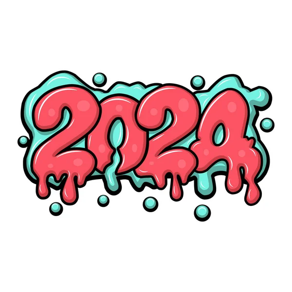 Mutlu yıllar 2024 graffiti tipografi sanat çizimleri