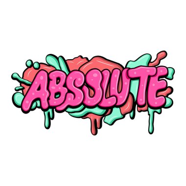 Kesinlikle graffiti harfleri, tipografi sanat illüstrasyonları.