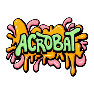 akrobat graffiti harfleri tipografi sanat illüstrasyonu