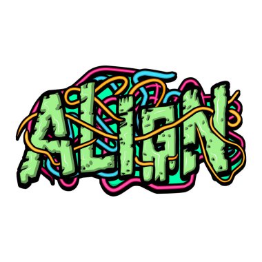 Graffiti harfleri tipografi sanatı çizimi