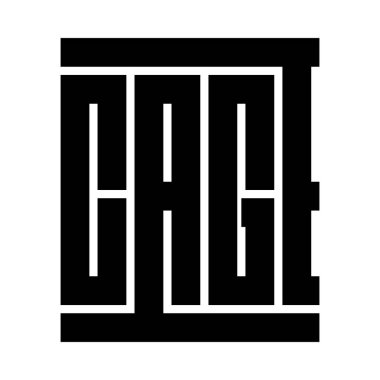 Kafes tipografisi benzersiz kare şekli 