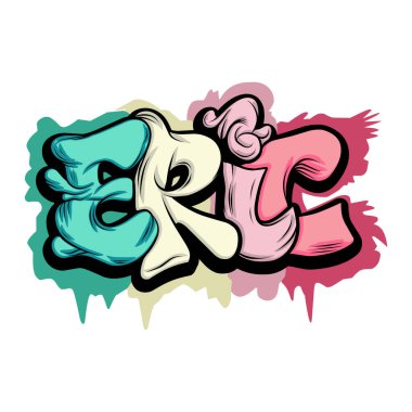 Graffiti harfleri tipografi sanatı çizimi