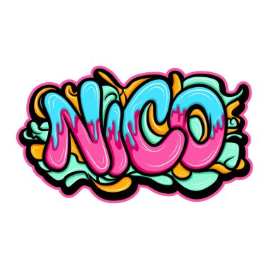 Graffiti harfleri tipografi sanatı çizimi