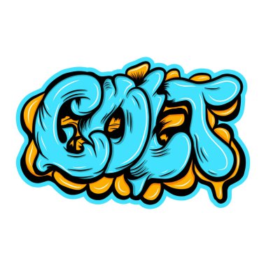 Graffiti harfleri tipografi sanatı çizimi