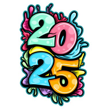 Mutlu yıllar 2025 metin tasarımı