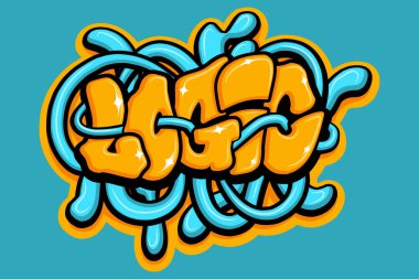 Graffiti harfleri tipografi sanatı çizimi