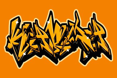 Karma graffiti harfleri tipografi sanatı