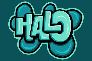 Halo graffiti harfleri tipografi sanatı