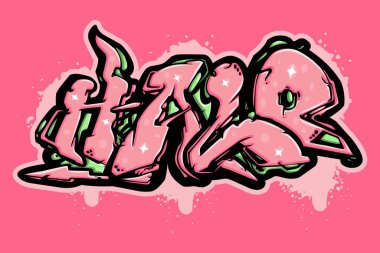 Halo graffiti harfleri tipografi sanatı