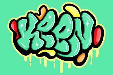 Keskin graffiti harfleri tipografi sanatı