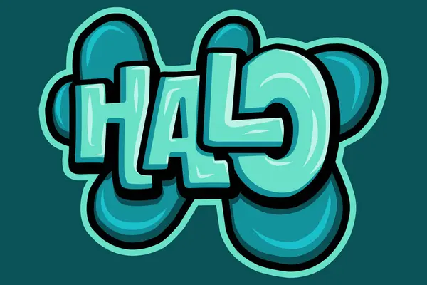 Halo graffiti harfleri tipografi sanatı