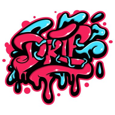 Graffiti harfleri tipografi sanatı çizimi