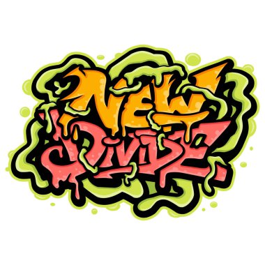 Graffiti harfleri tipografi sanatı çizimi