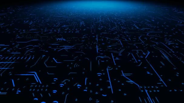 Futuristik Abstrak Latar Belakang Biru Futuristik Dan Garis Neon Bersinar — Stok Video